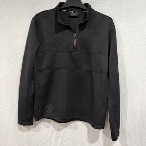 Bauer 1/2 Zip Performance Pullover Sweater Black M Stretch Textured